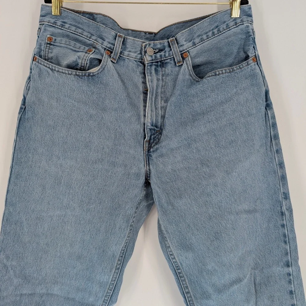Levis 550 Relaxed‎ Fit Tapered Leg Light Wash Blue Denim Jeans Mens 34x34